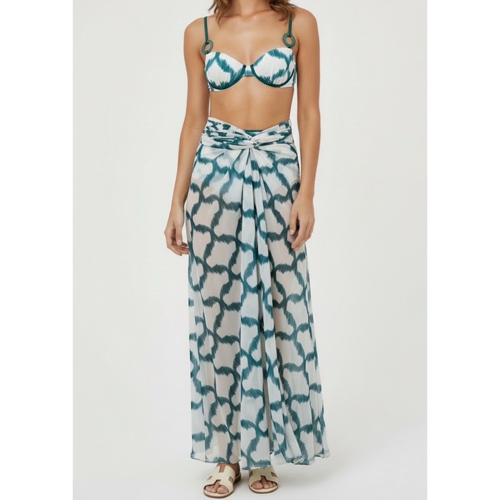MAR DE LUA Sia Long Wrap Skirt, Azure, OS